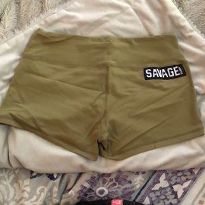 Army green savage barbel shorts